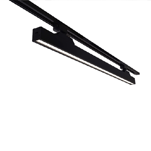 [93K302L24CCT/BL] ELMARK K30-24W Projecteur sur rail 2 lignes 24 W 120° CCT Noir  71.7cm  x 12.7 x 4.2 cm