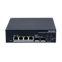 Hikvision DS-3T1506HP-EI-UPS Industrial PoE Switch for solar installations – 4 Gigabit PoE ports + 2 SFP ports