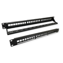Keystone 19'' Empty Patch Panel Cat.5/Cat.6/Cat.6a, 24 Ports, UTP, black