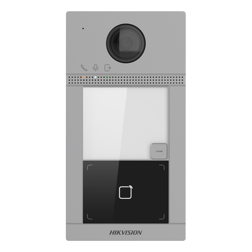 [DS-KV8113-WME1/S] Hikvision DS-KV8113-WME1/S Villa door station Surface Aluminum 1 x Button, PoE/ 12 VDC, Mifare card WIFI - 2 relay 